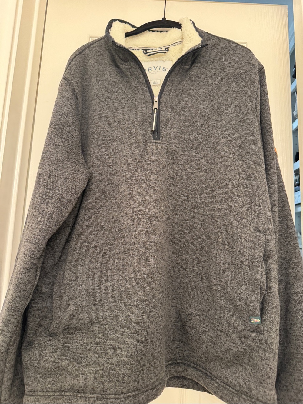 NWOT Orvis Brighton Fleece Lined Sweatshirt Gray Large